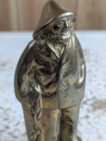 Solid Brass Old Salt Fisherman Figurine