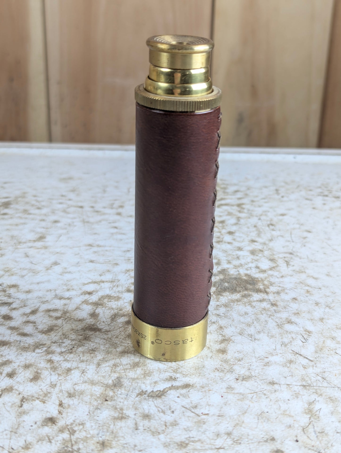 Tasco 25x30mm Brass with Leather Wrap Pocket Telescope