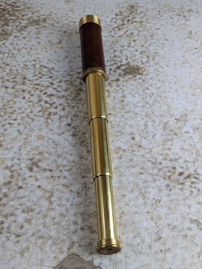 Tasco 25x30mm Brass with Leather Wrap Pocket Telescope
