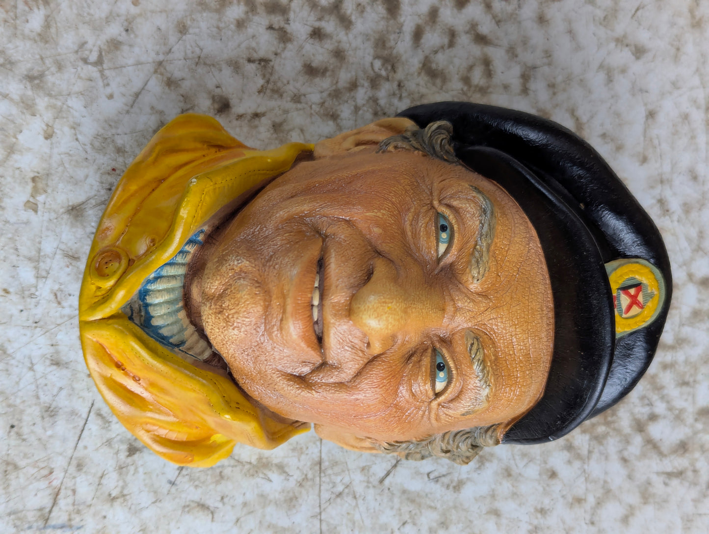 Bosson Skipper Chalkware Head Made in England Wall Decor