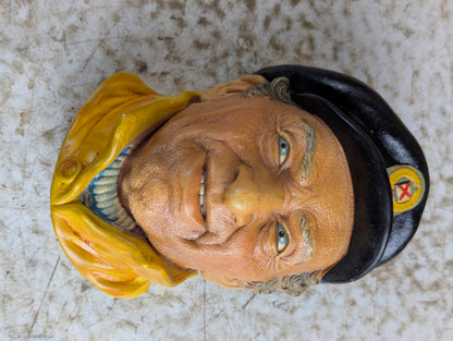 Bosson Skipper Chalkware Head Made in England Wall Decor