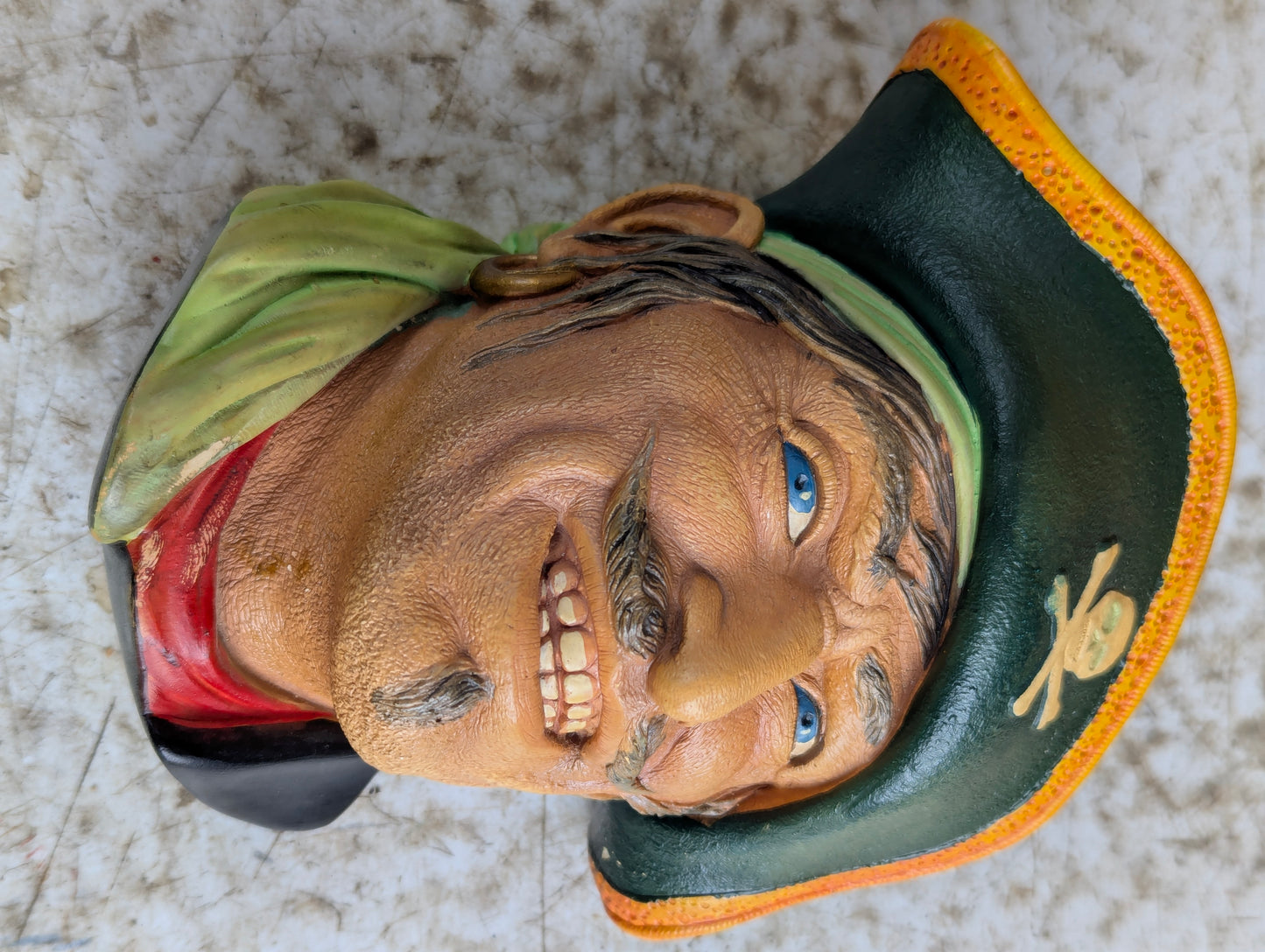 Bosson Captain Kidd Chalkware Head Made in England Wall Decor