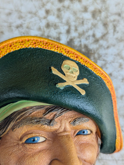 Bosson Captain Kidd Chalkware Head Made in England Wall Decor