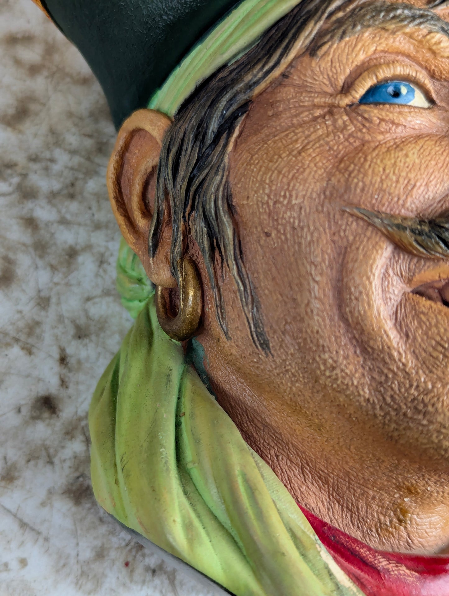 Bosson Captain Kidd Chalkware Head Made in England Wall Decor
