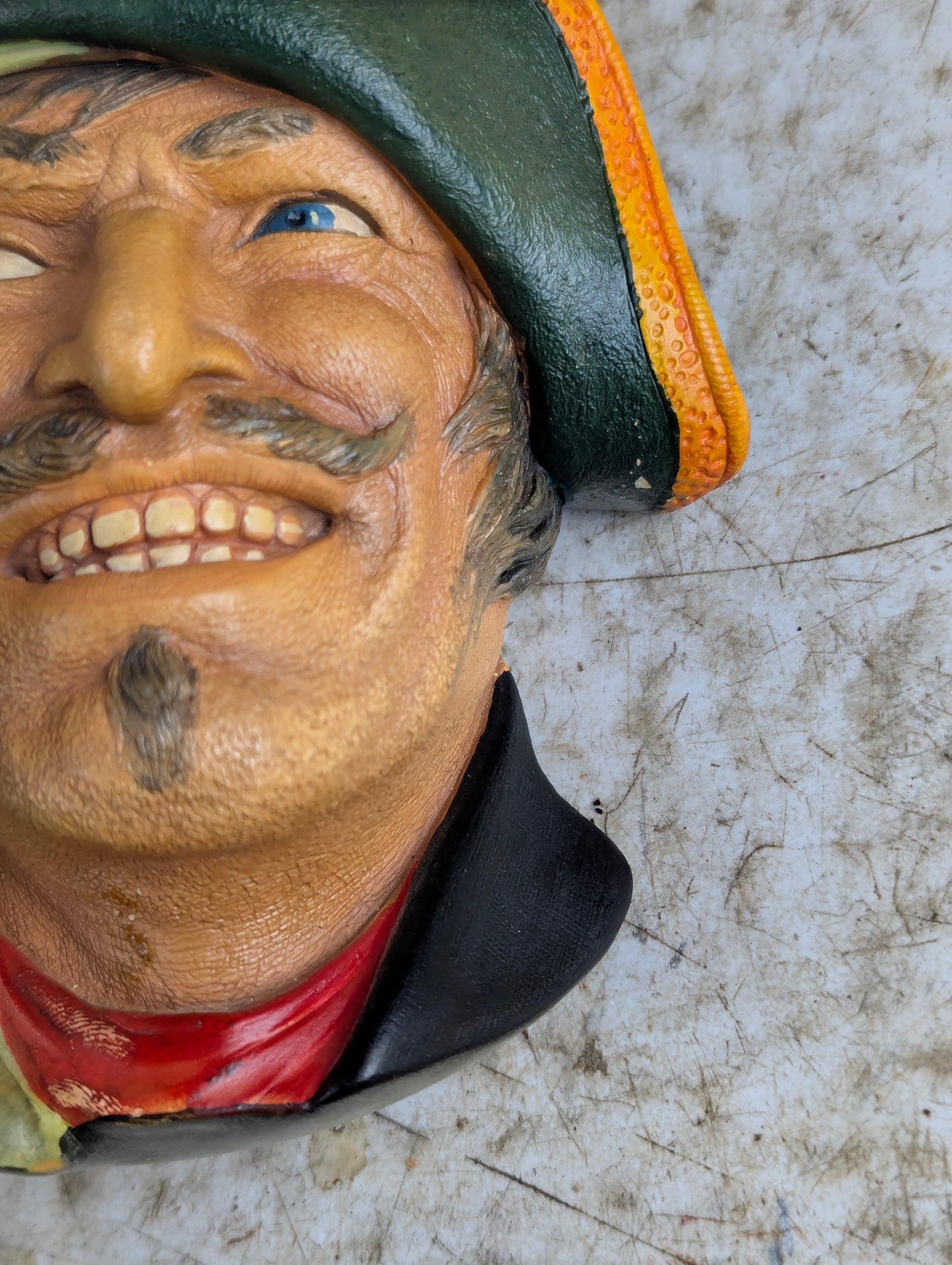 Bosson Captain Kidd Chalkware Head Made in England Wall Decor