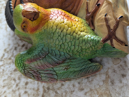 Bosson Pirate with Parrot Barbary Buccaneer Chalkware Head Made in England Wall Decor