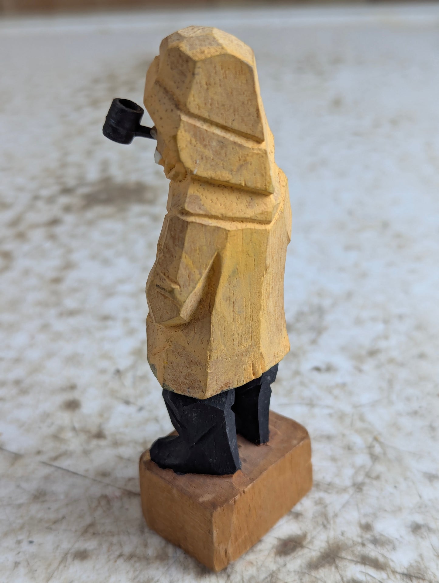 Wood Folk Art Hand Carved Fisherman