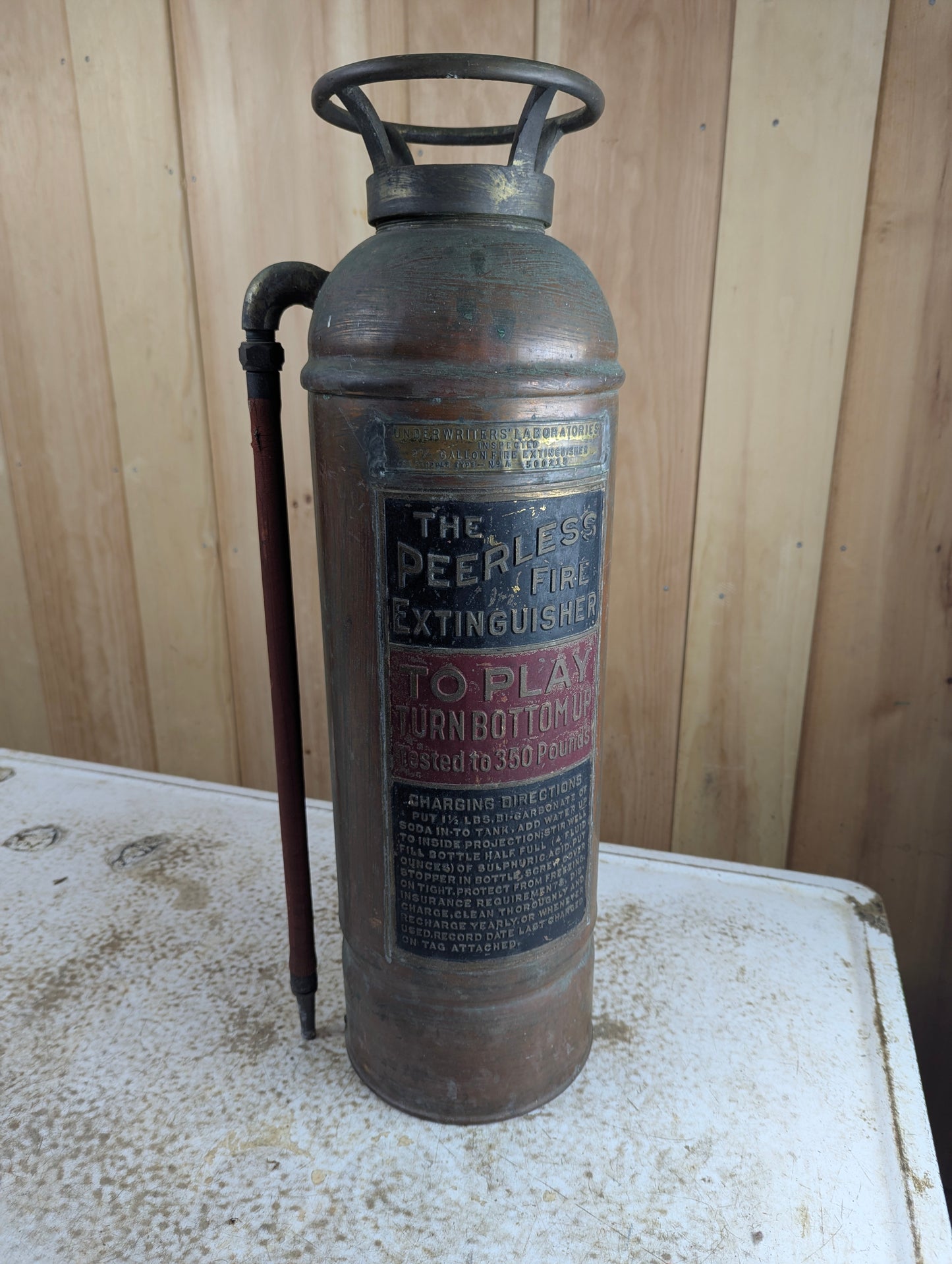 Vintage Peerless Copper Fire Extinguisher