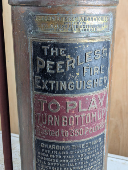 Vintage Peerless Copper Fire Extinguisher