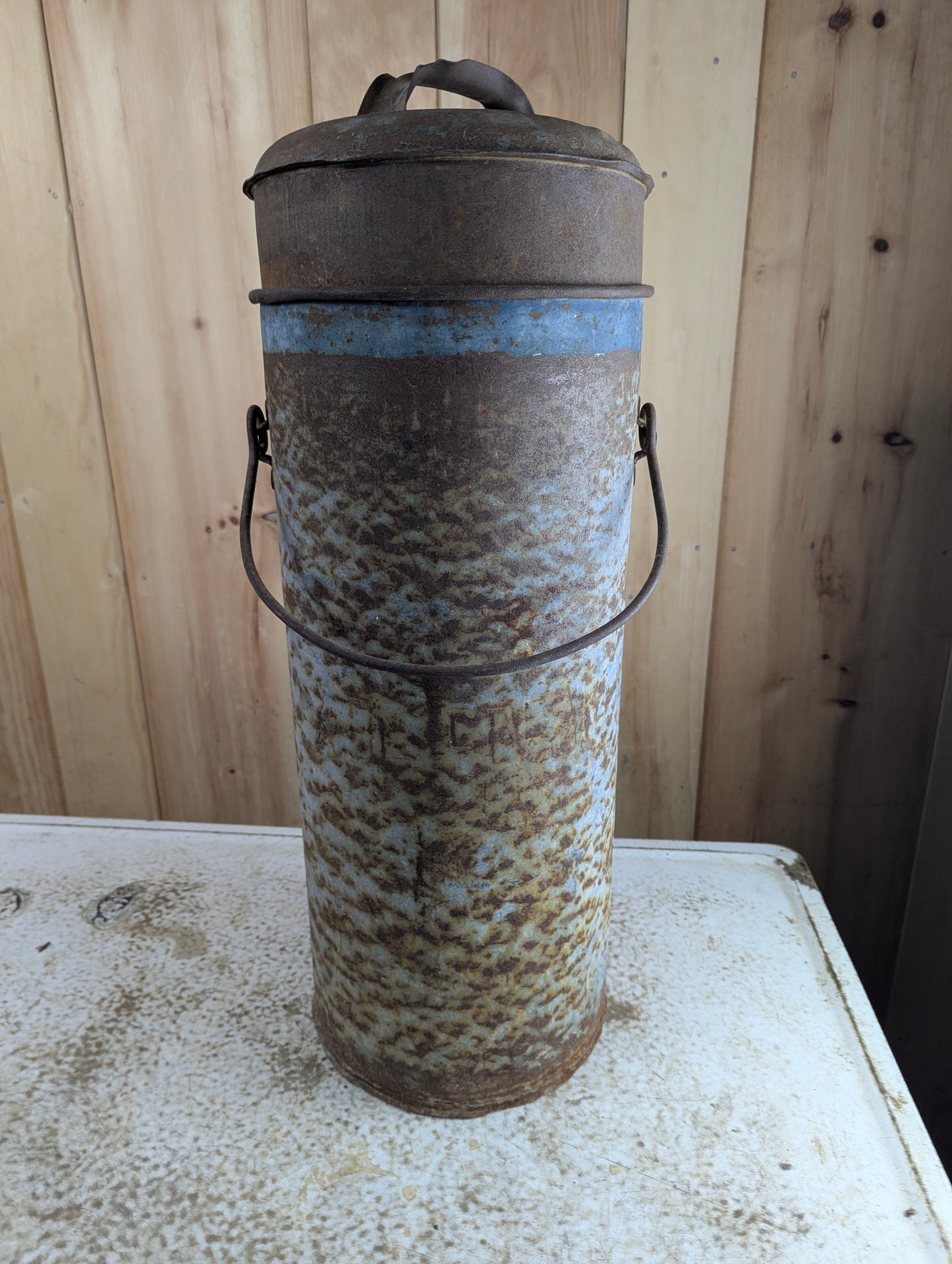 Vintage Galvanised Dairy Cream Can