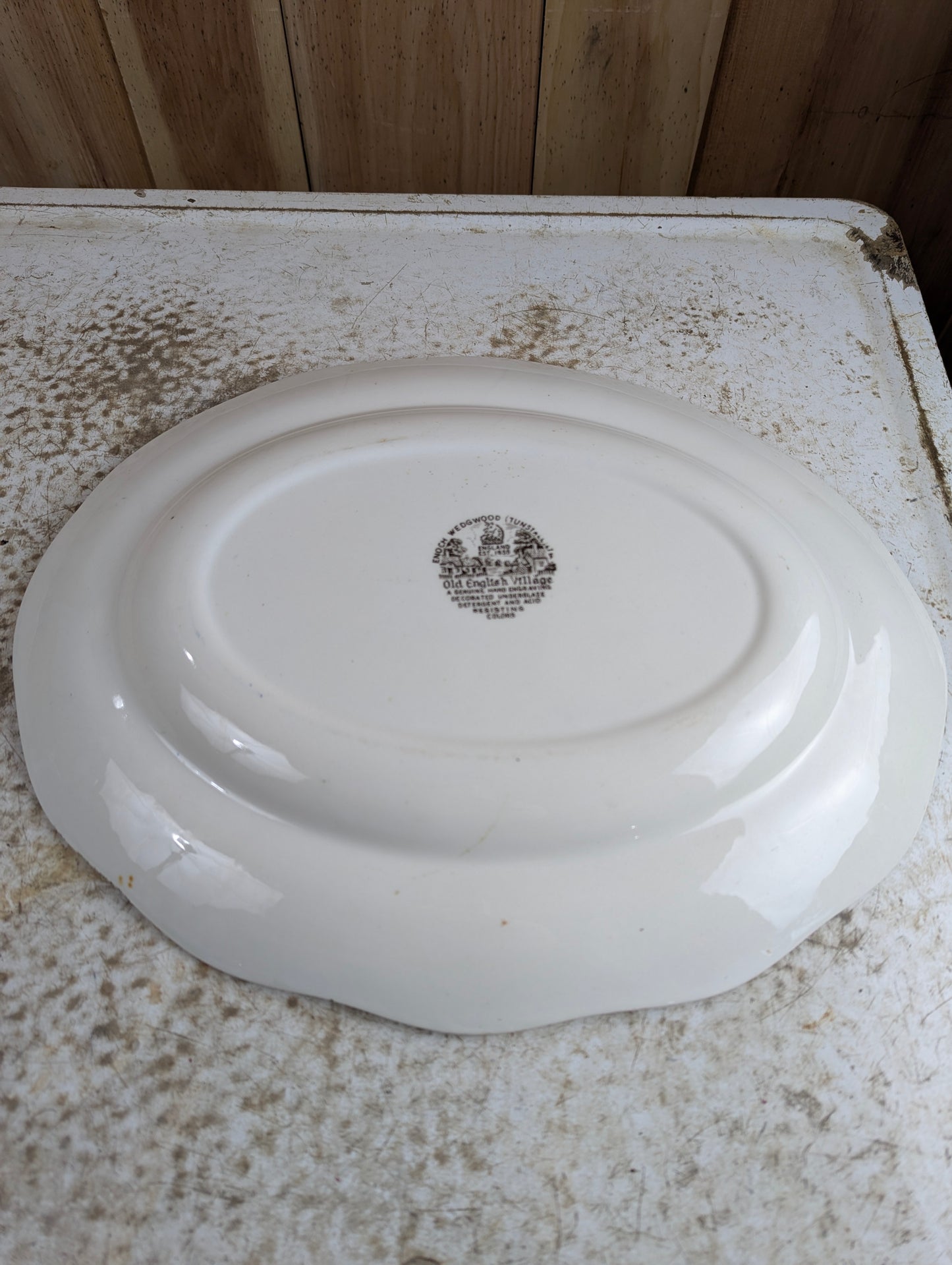Vintage Enoch Wedgewood Tunstall Old English Village 16" x 13" Serving Plate Platter