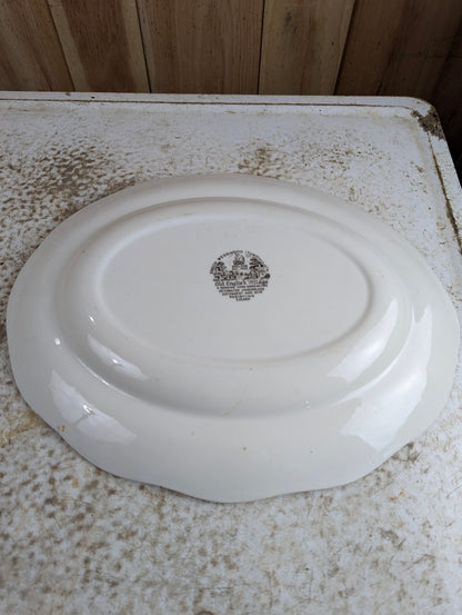 Vintage Enoch Wedgewood Tunstall Old English Village 16" x 13" Serving Plate Platter