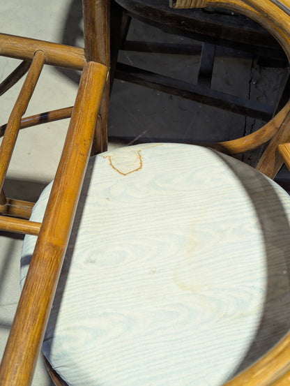 3 Piece Rattan Honeymoon Table and 2 Chair Set