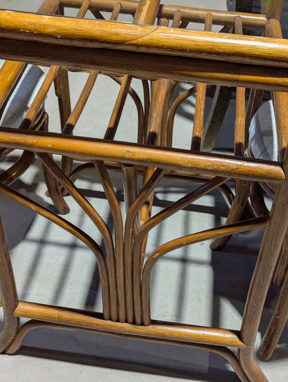 3 Piece Rattan Honeymoon Table and 2 Chair Set