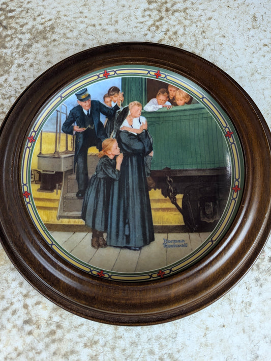 'An Orphan's Hope' Norman Rockwell Framed Knowles Collector Plate