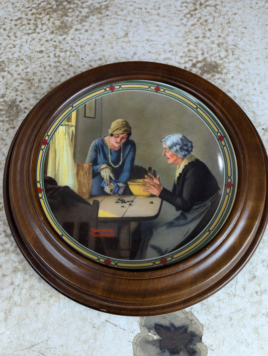 'A Family Full Measure' Norman Rockwell Framed Knowles Collector Plate
