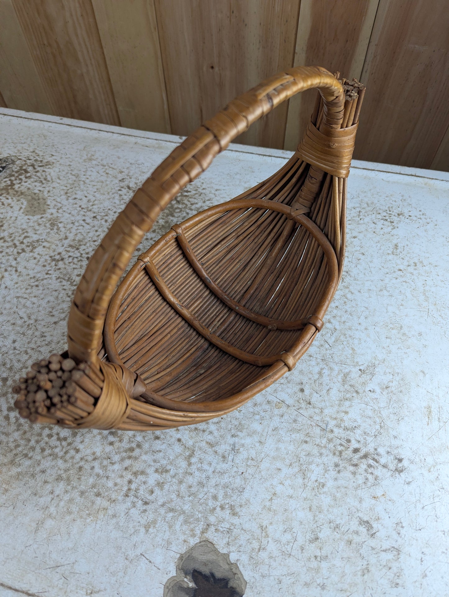Vintage Boat Shaped Rattan Fruit Basket