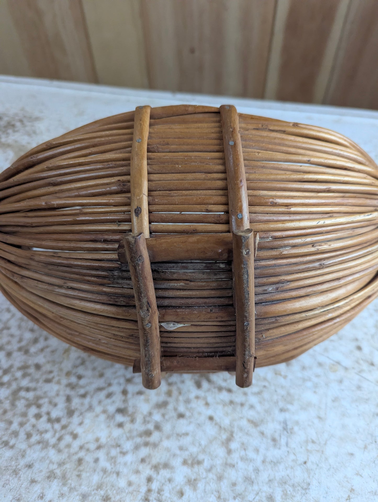 Vintage Boat Shaped Rattan Fruit Basket