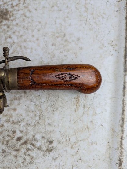 Vintage Hand Carved Indian Knife and Fork Carving Set in Wood Sheath