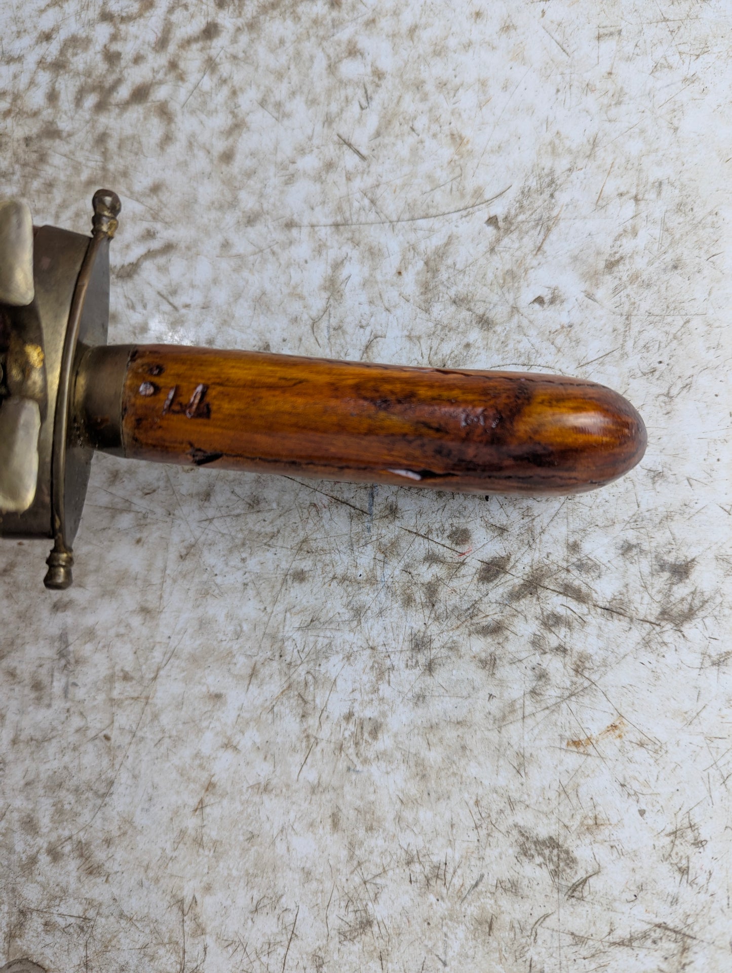 Vintage Hand Carved Indian Knife and Fork Carving Set in Wood Sheath