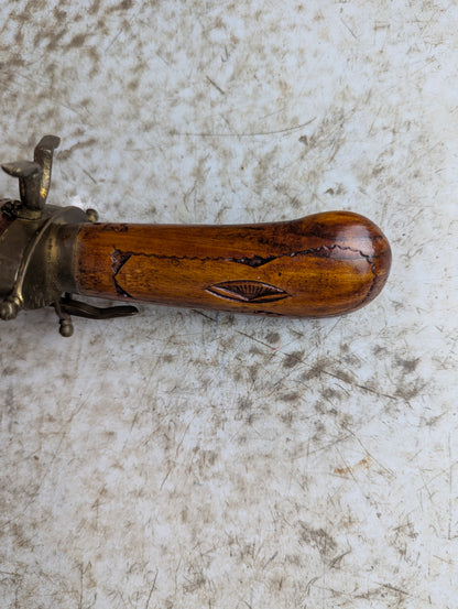 Vintage Hand Carved Indian Knife and Fork Carving Set in Wood Sheath