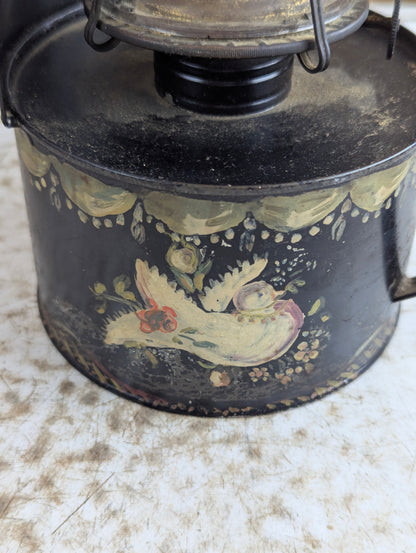 Antique Wall-Mounted Oil Lamp with Handle
