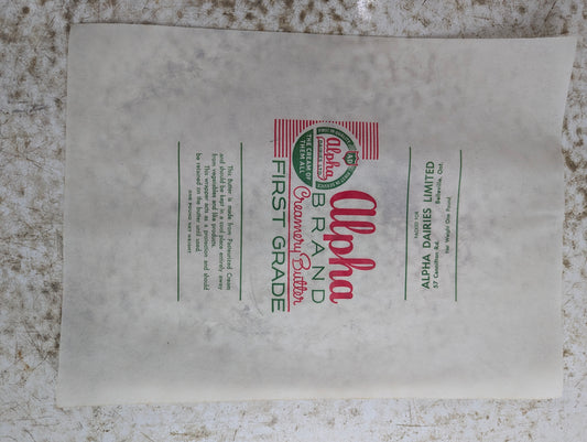 Vintage Alpha Brand Creamery Belleville Butter Papers