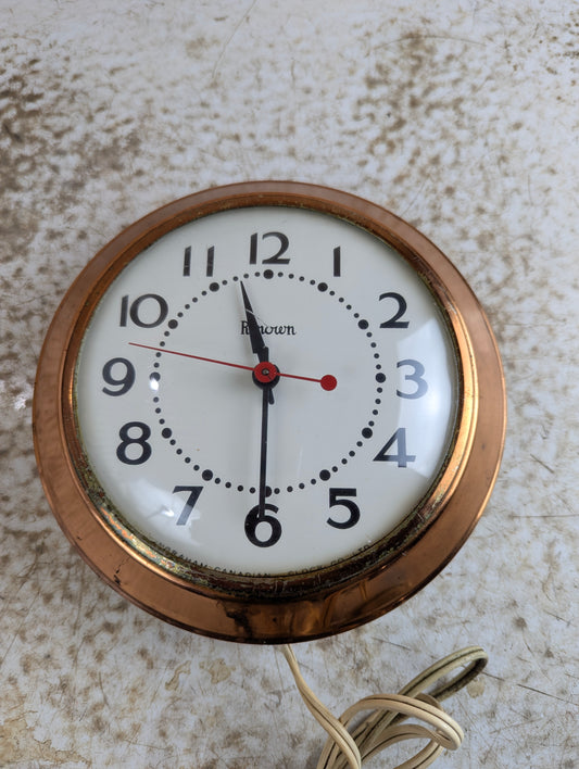 Vintage Sears Renown Copper Electric Wall Clock
