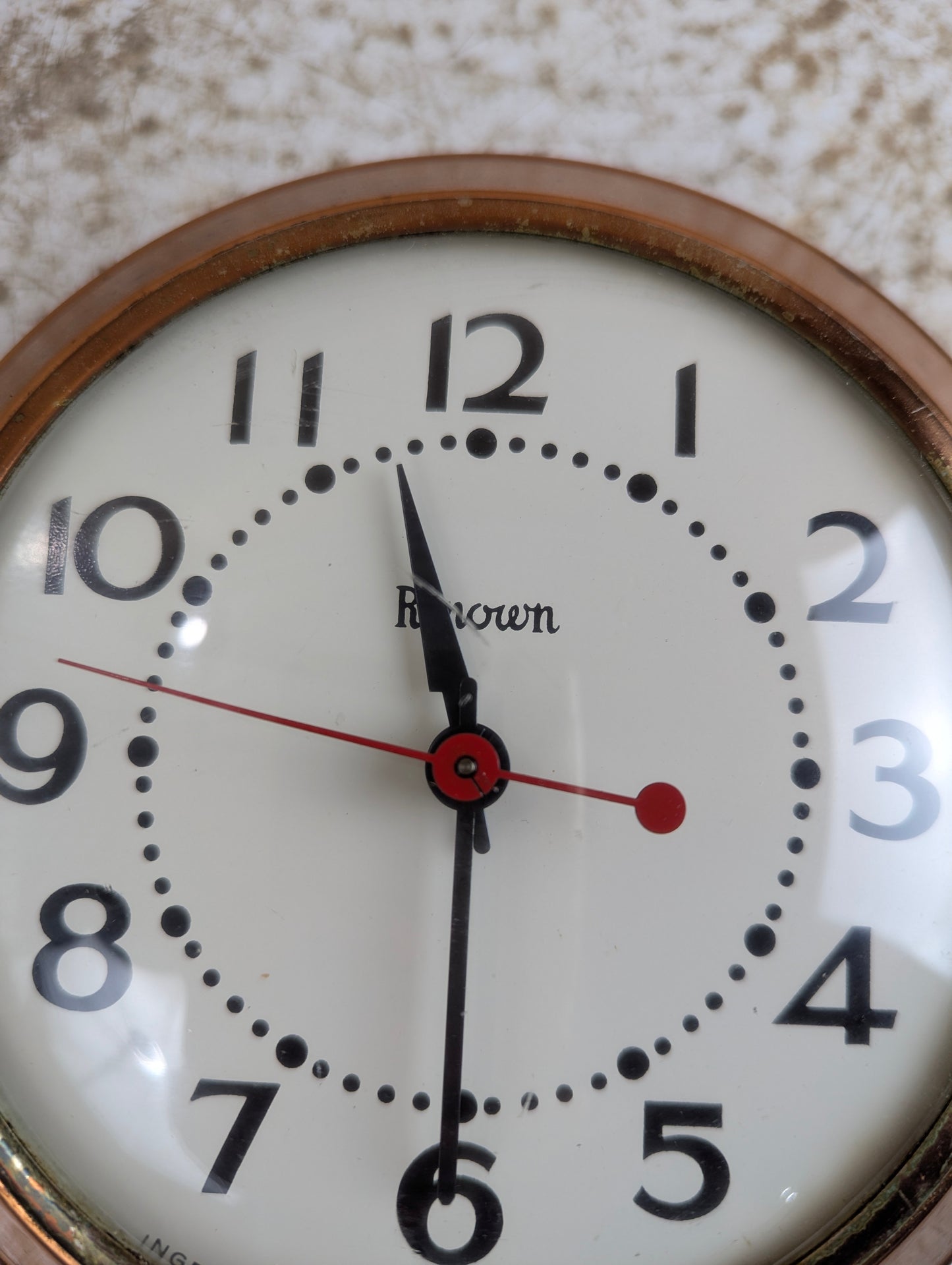Vintage Sears Renown Copper Electric Wall Clock