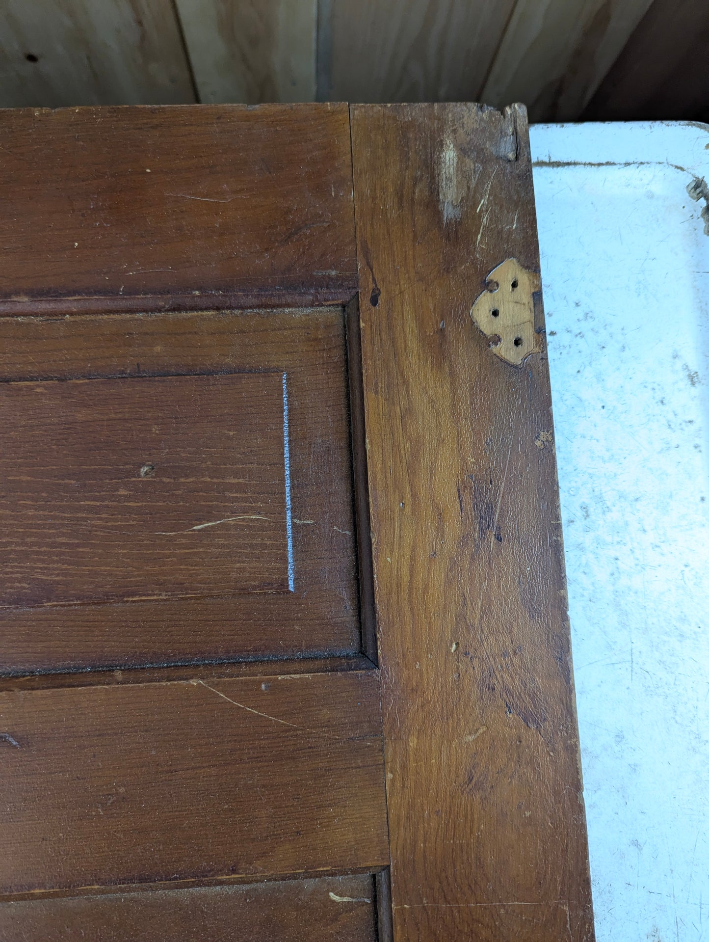Antique 23.5" x 16" Solid Wooden Panelled Cupboard Door