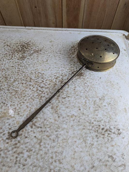Small Antique Brass Bed Warmer