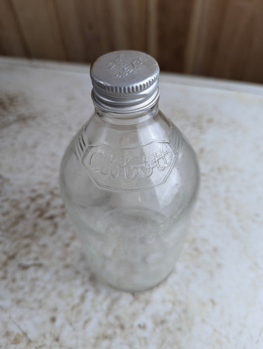 Vintage WWII Abbott Laboratories 600cc IV Bottle Threaded Glass Medical Cap