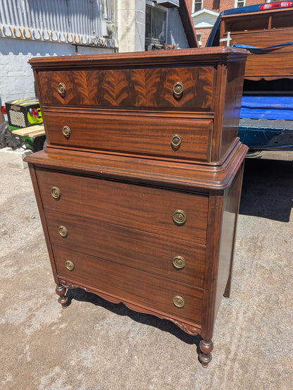 Vintage 5-Drawer High Boy Dresser Chest of Drawers
