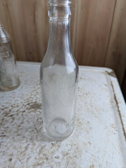 Antique 8oz C&T Haileybury Bottling Works Embossed Glass Soda Bottle