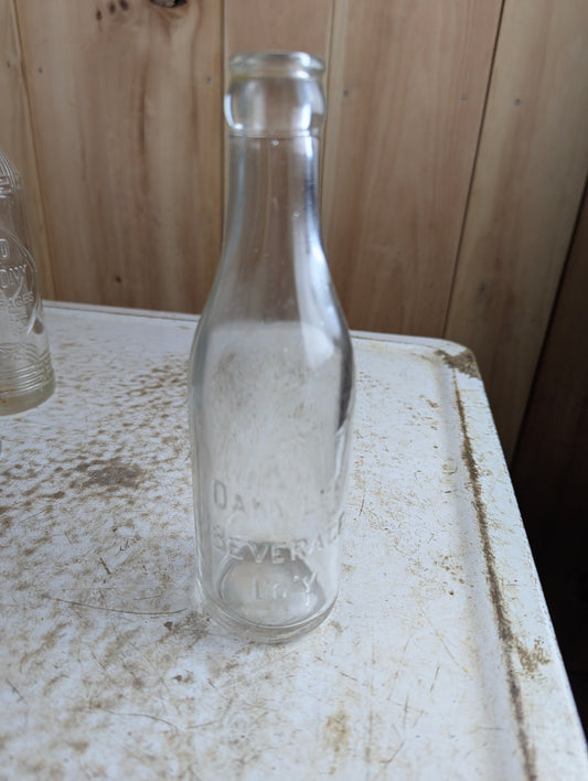 Vintage Oakville Beverage Company Embossed Glass Soda Bottle