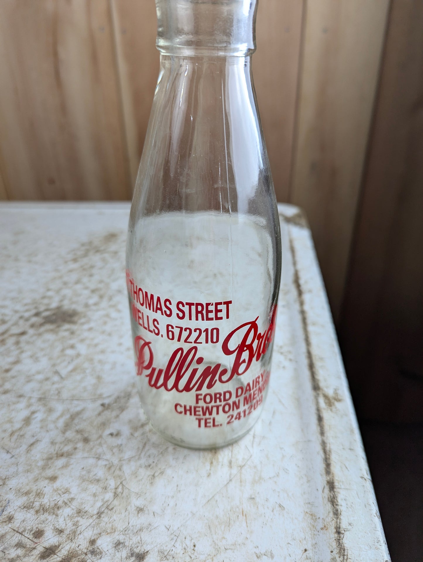 Pullin Bros Ford Dairy Pint UK Milk Bottle