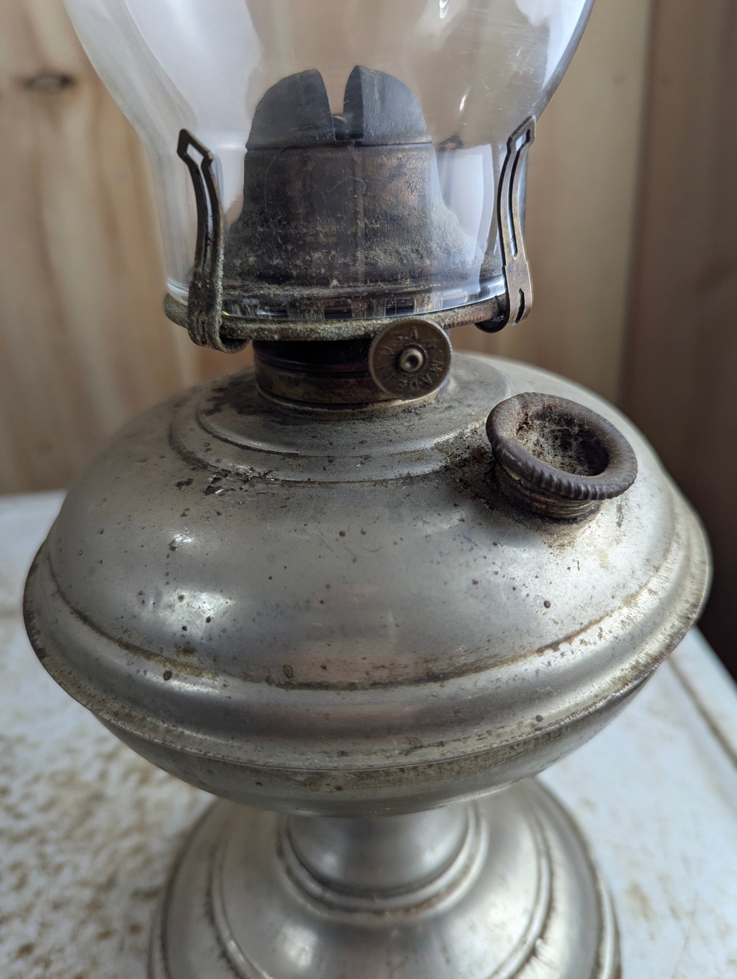 Antique Metal Oil Lamp