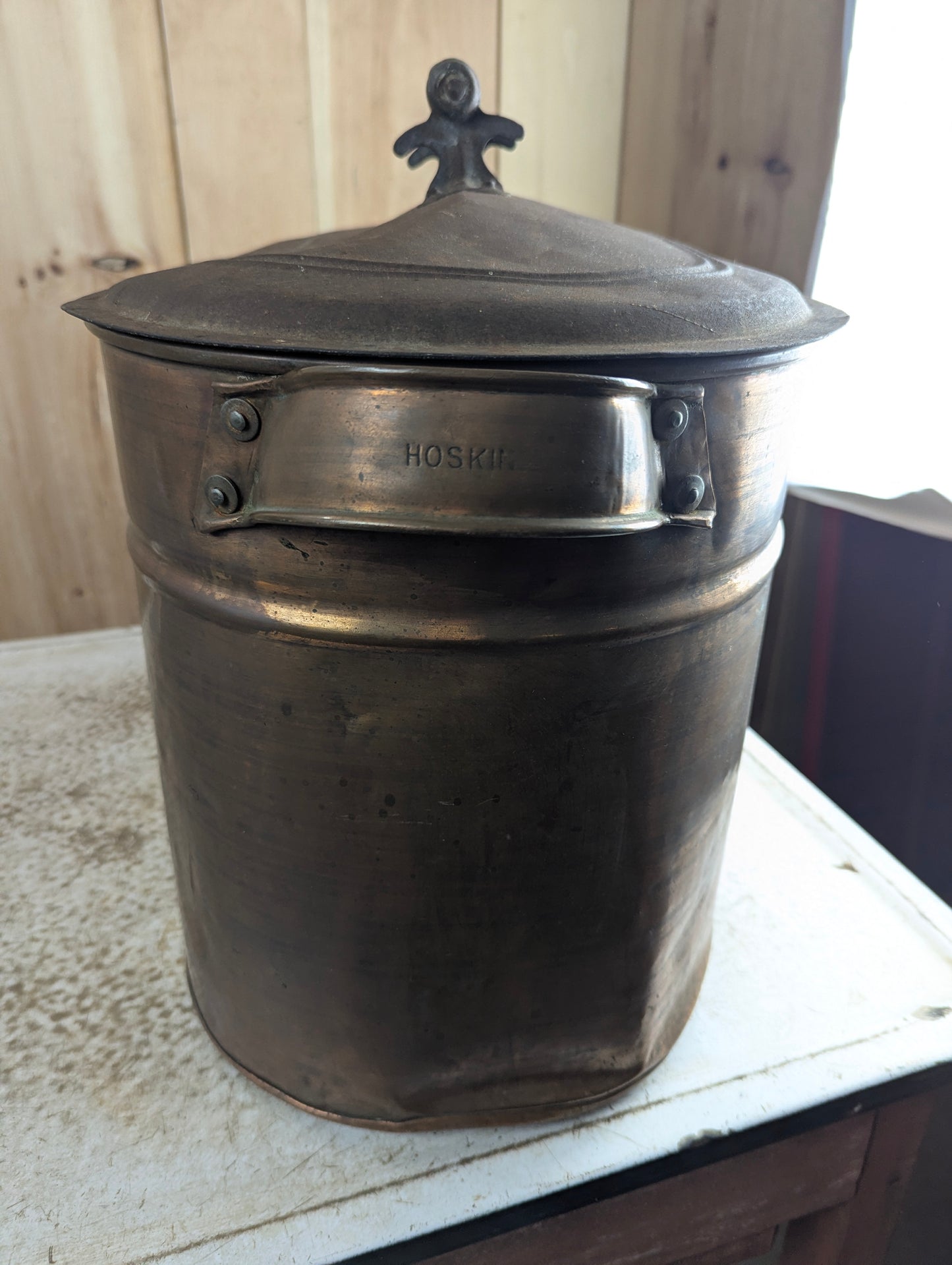 Antique Hoskin Copper Boiler with Lid