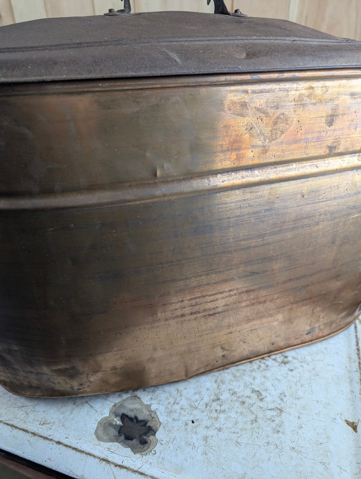 Antique Hoskin Copper Boiler with Lid