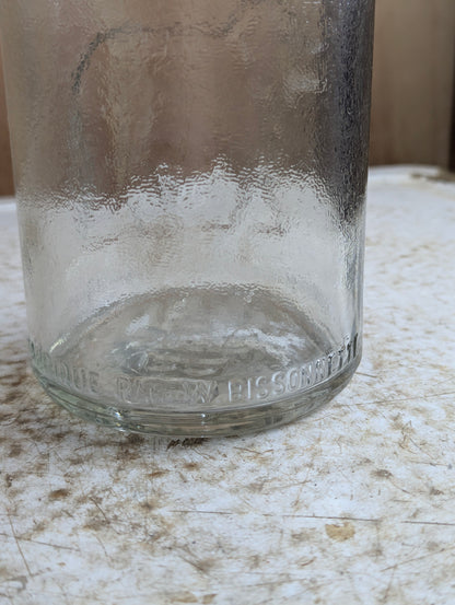 1930s Jumbo Beverage 60oz W. Bissonnette Embossed Glass Soda Bottle