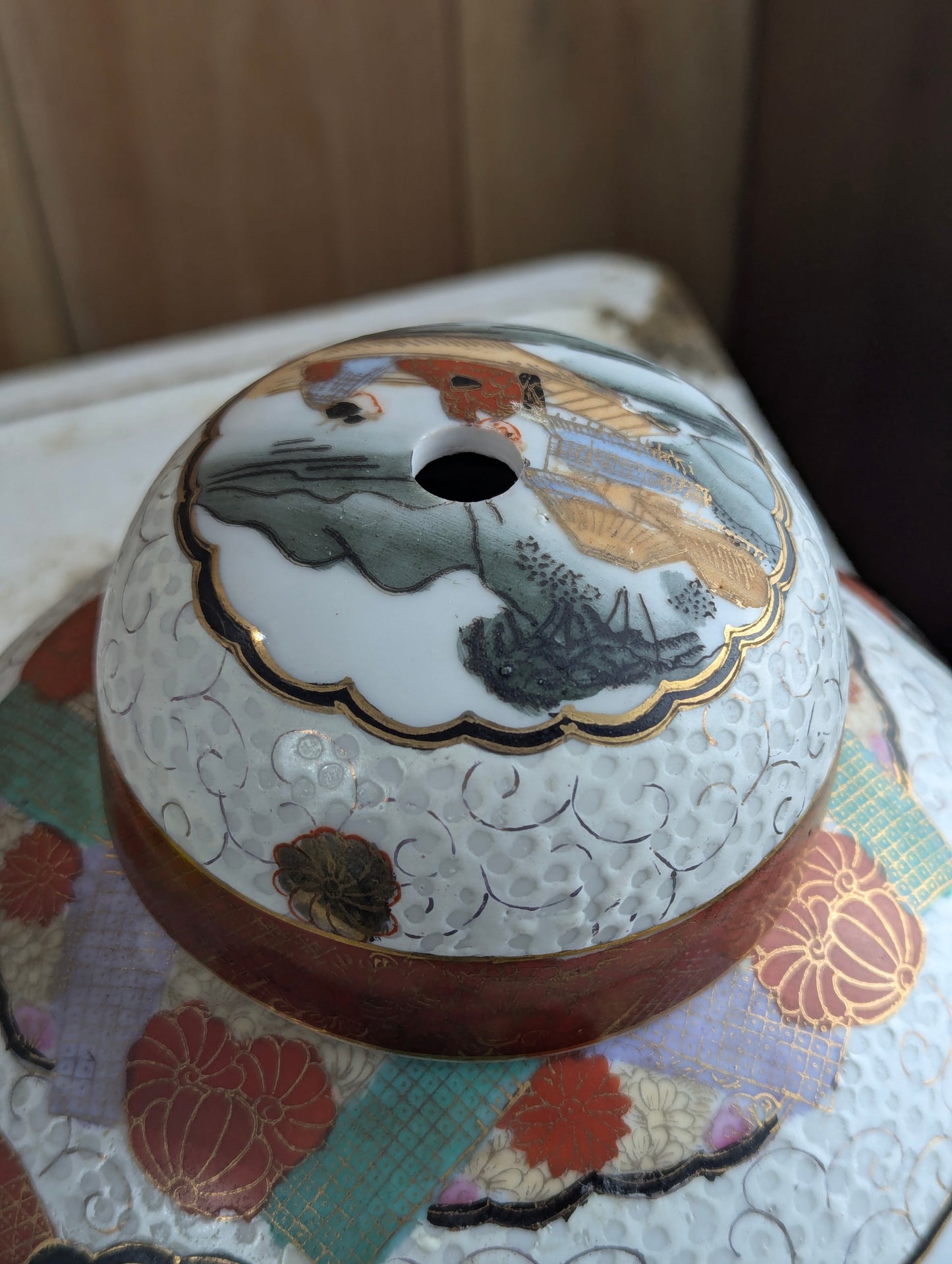 Vintage Satsuma-Style Ceramic Ginger Jar