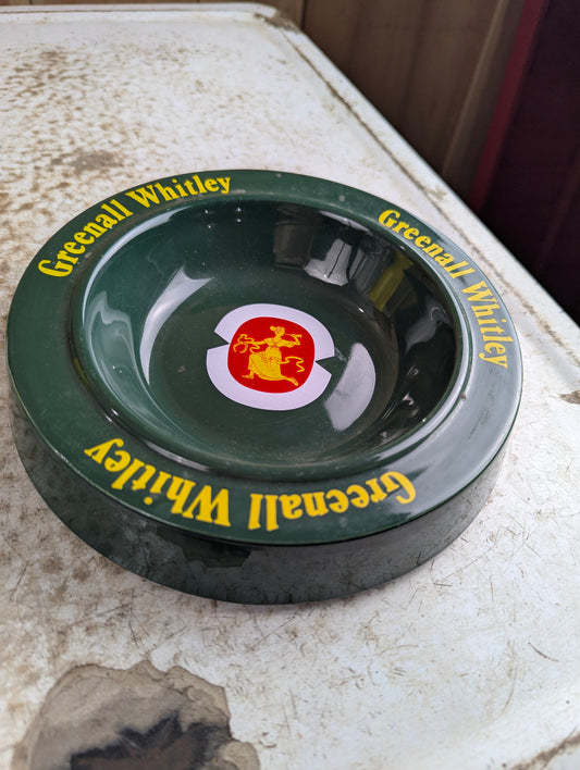 Vintage Green Ceramic Greenall Whitley Ashtray