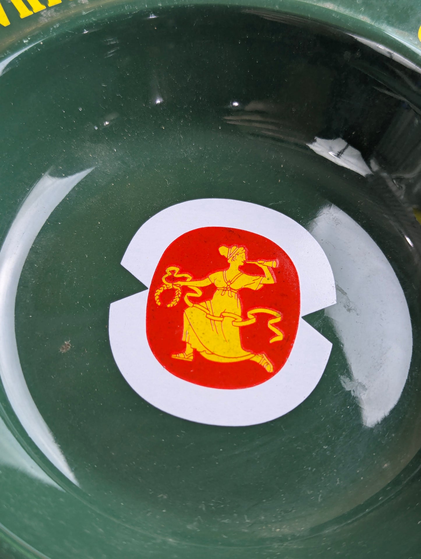 Vintage Green Ceramic Greenall Whitley Ashtray