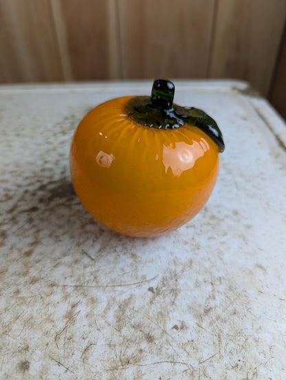 Vintage Murano Style Hand-Blown Art Glass Orange Fruit