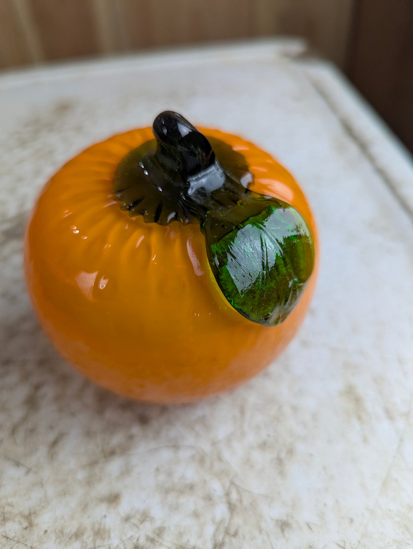 Vintage Murano Style Hand-Blown Art Glass Orange Fruit