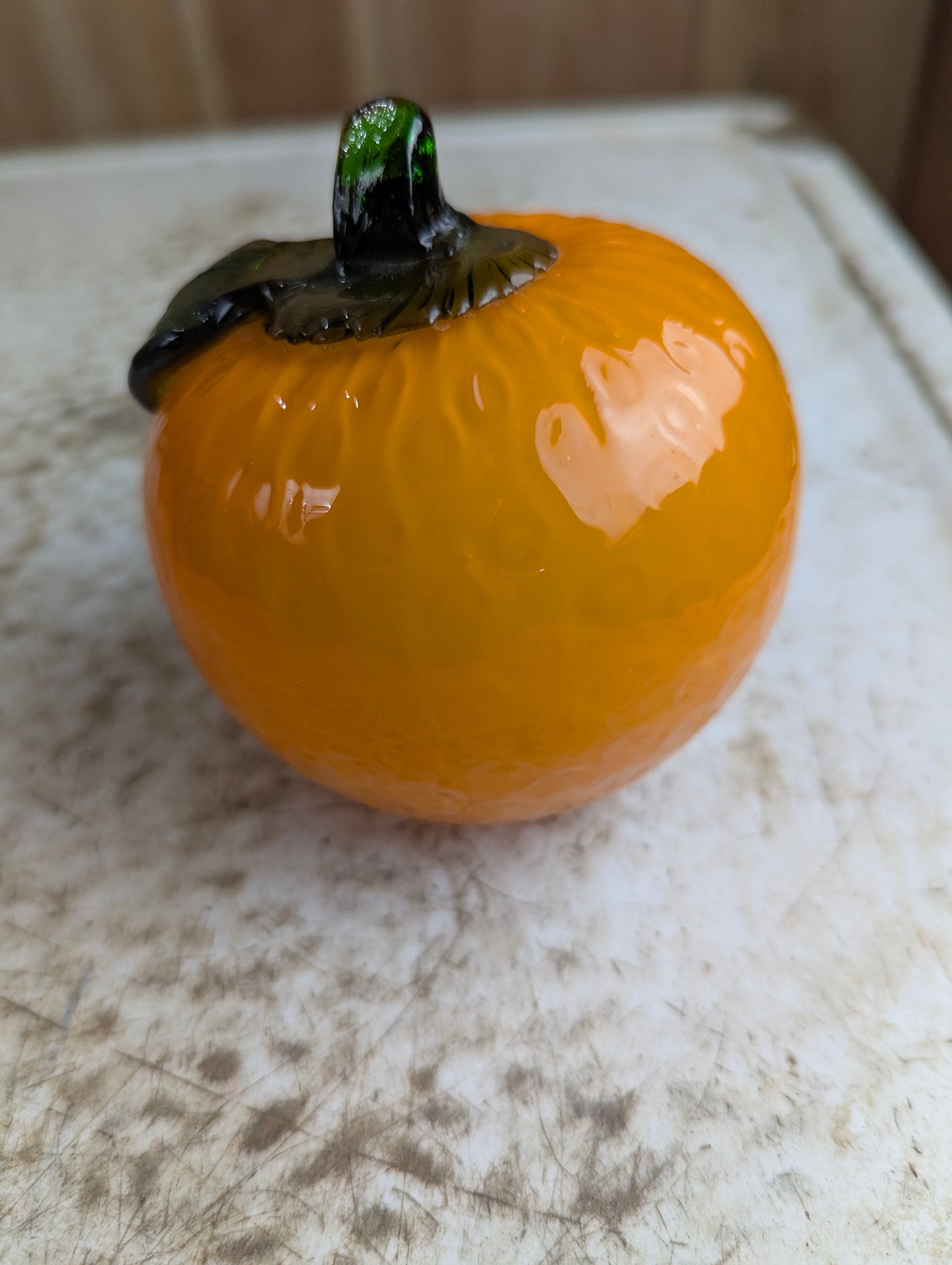 Vintage Murano Style Hand-Blown Art Glass Orange Fruit