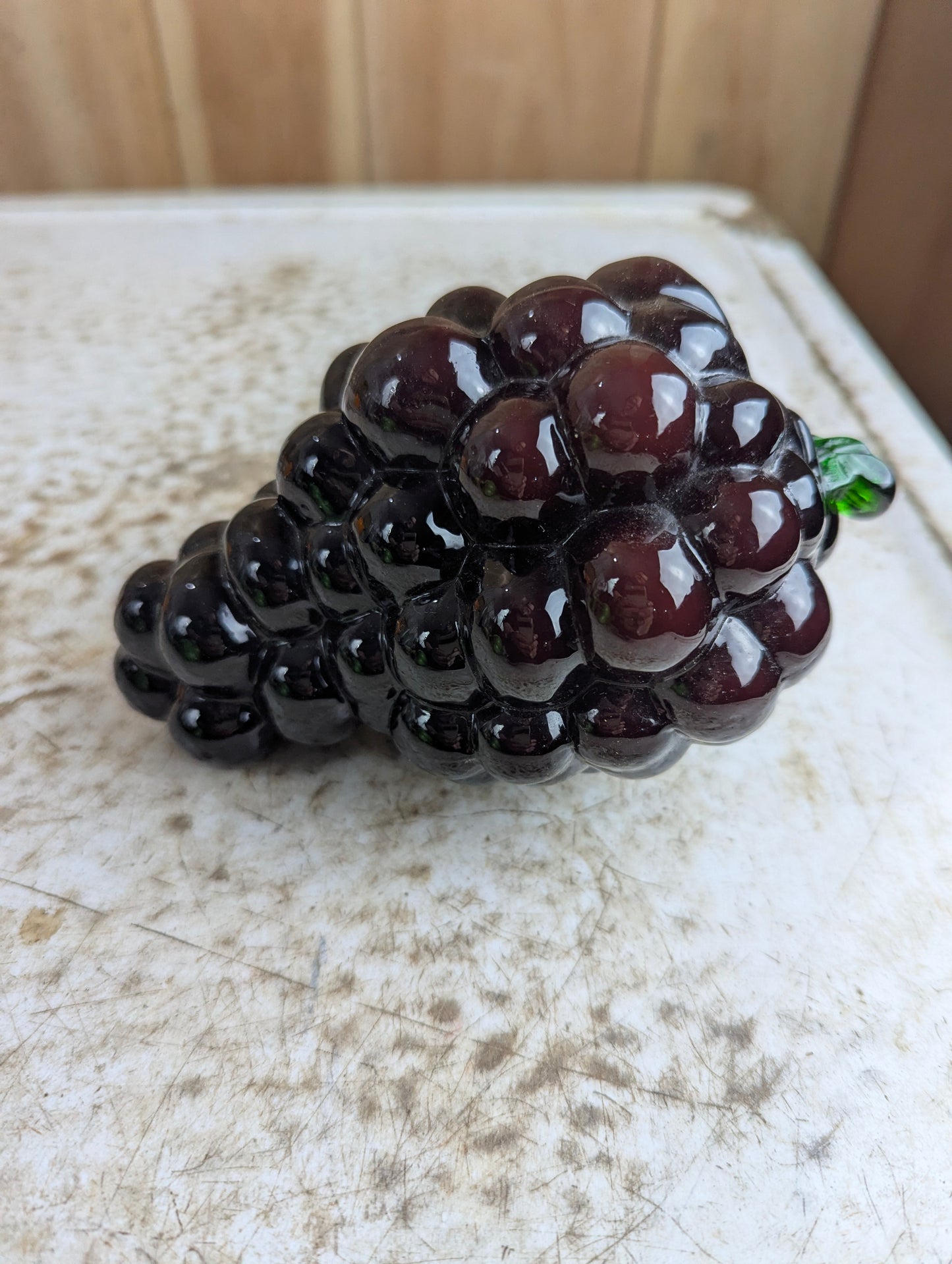 Vintage Murano Style Hand-Blown Art Glass Grapes Fruit