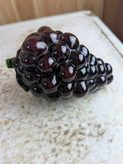 Vintage Murano Style Hand-Blown Art Glass Grapes Fruit