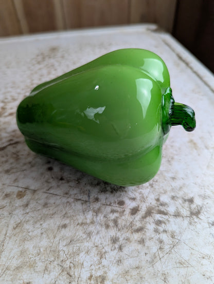 Vintage Murano Style Hand-Blown Art Glass Bell Pepper Fruit