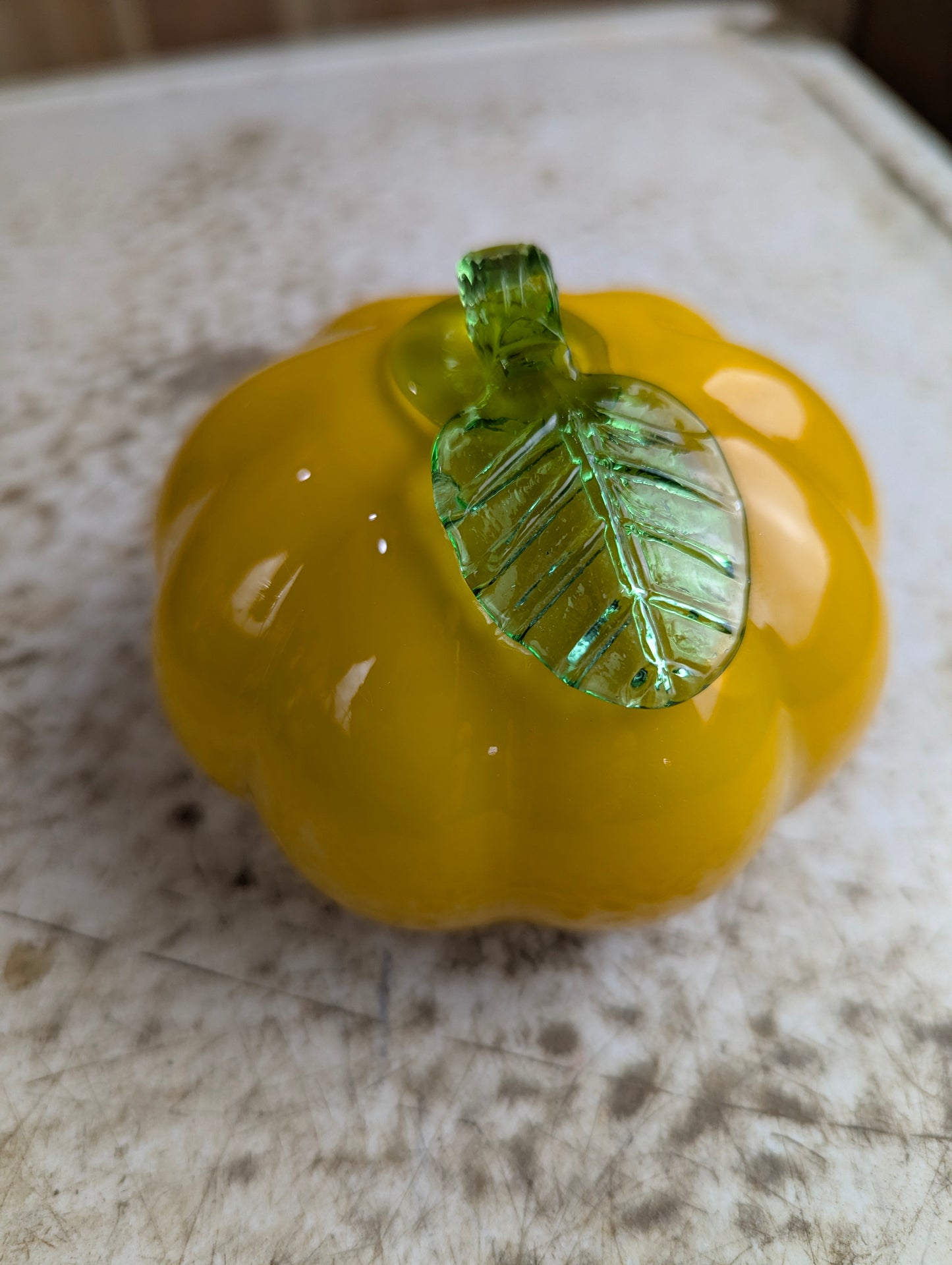 Vintage Murano Style Hand-Blown Art Glass Squash Fruit